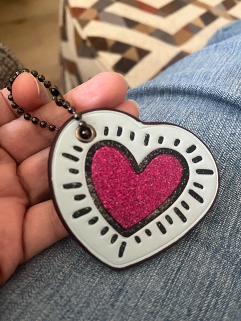Coach x Keith Haring Limited Edition Leather Heart Purse Charm - Picture 4 of 4